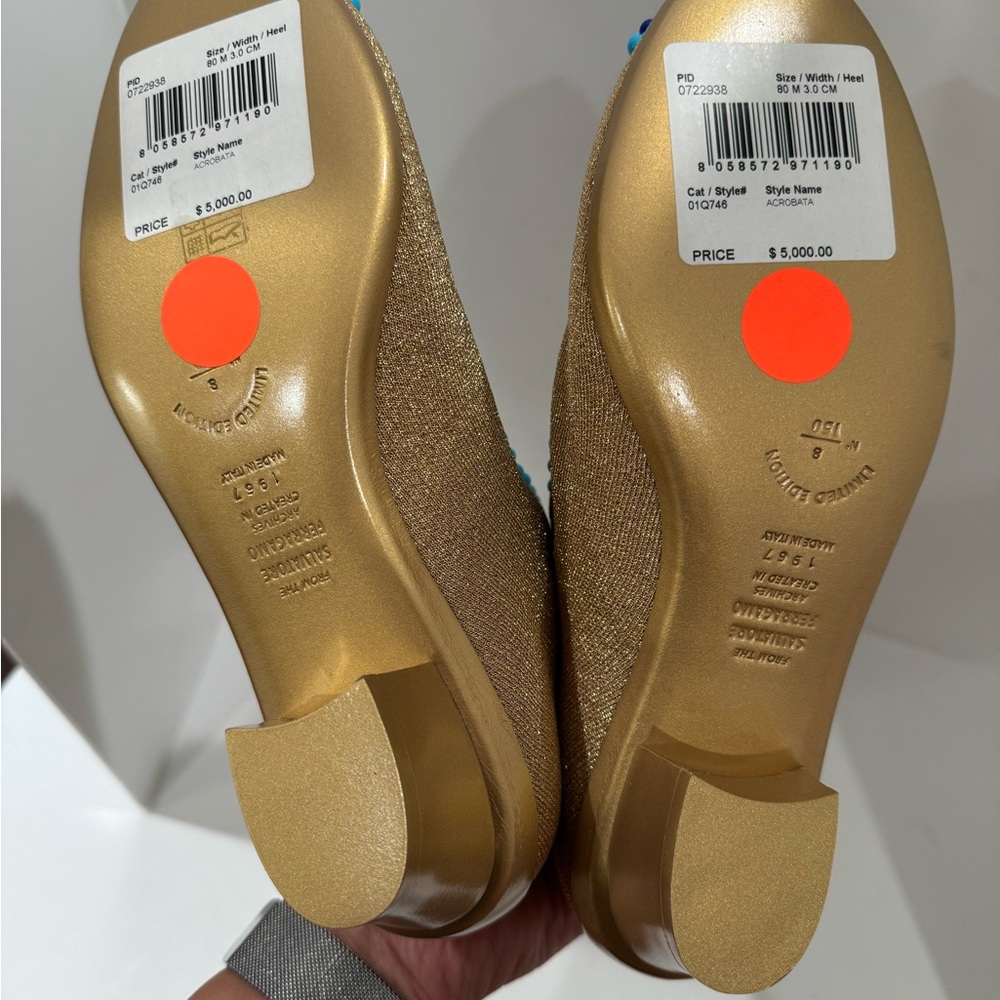 Salvatore Ferragamo Limited Edition Gold Women Boots Sz 8 - Picture 8 of 8